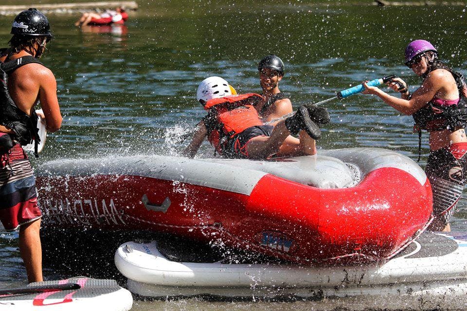 Sometimes it's all about improvising. Slip n' slide games with a youth group on the Wenatchee River in late July.